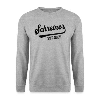 Schreiner 2024 Beruf Schreinerei Lehre Meister - Unisex Pullover - Weißgrau meliert - Vorne - Alina (178cm) & Michal (187cm)
