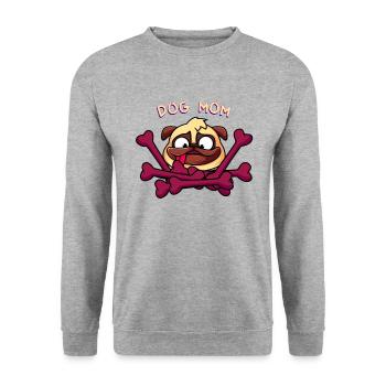 Hund Mama - Unisex Pullover - Weißgrau meliert - Vorne - Alina (178cm) & Michal (187cm)