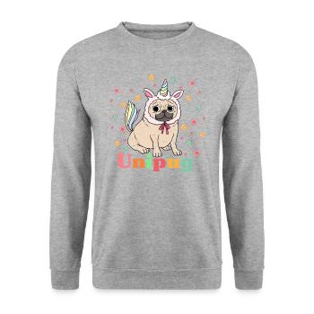 unipug graphic - Unisex Sweatshirt - salt & pepper - Front - Alina (178cm) & Michal (187cm)