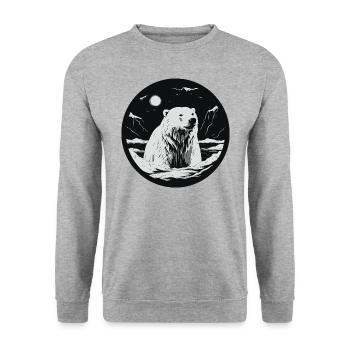 Polar bear - Unisex Sweatshirt - salt & pepper - Front - Alina (178cm) & Michal (187cm)