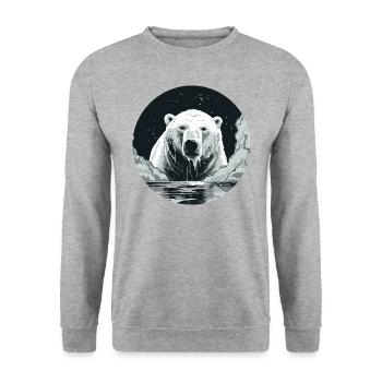 Polar bear - Unisex Sweatshirt - salt & pepper - Front - Alina (178cm) & Michal (187cm)