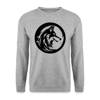 Wolf - Unisex Pullover - Weißgrau meliert - Vorne - Alina (178cm) & Michal (187cm)