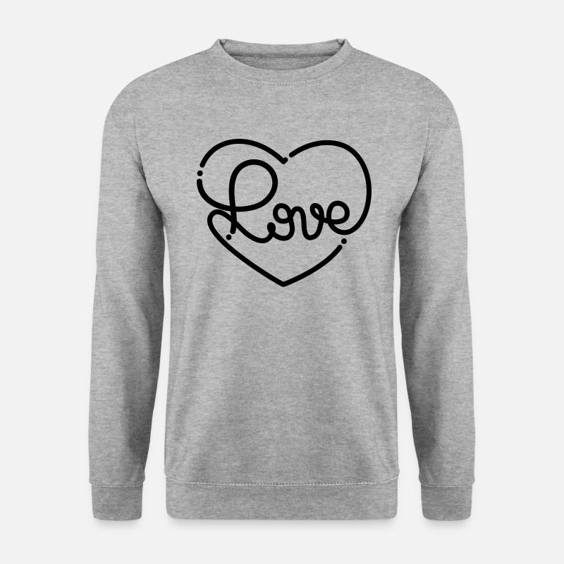 Love - Unisex Pullover - Weißgrau meliert