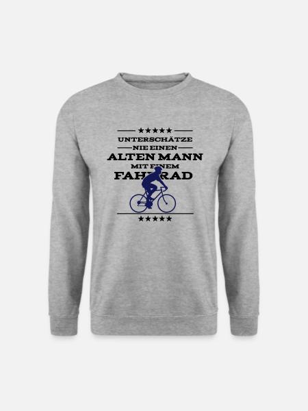 Alter Mann - Fahrrad | 2C Farbwechsel - Unisex Pullover - Weißgrau meliert