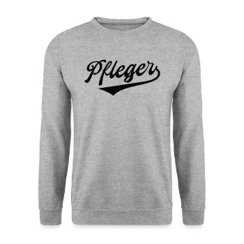 Pfleger Krankenpfleger Pflegekraft beste Pflege - Unisex Pullover - Weißgrau meliert - Vorne - Alina (178cm) & Michal (187cm)