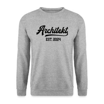 Architekt 2024 Architektur Studium Student MA - Unisex Pullover - Weißgrau meliert - Vorne - Alina (178cm) & Michal (187cm)