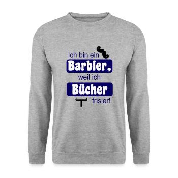 Buchhalter Steuerberater lustiges Geschenk Barbier - Unisex Pullover - Weißgrau meliert - Vorne - Alina (178cm) & Michal (187cm)