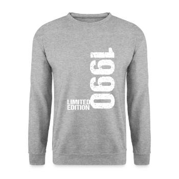 32ème anniversaire 1990- Idée cadeau disant cadeau - Sweat-shirt Unisexe - gris chiné - Devant - Alina (178cm) & Michal (187cm)