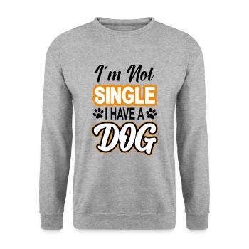 I'm not single i have a dog T-Shirt - Unisex Pullover - Weißgrau meliert - Vorne - Alina (178cm) & Michal (187cm)
