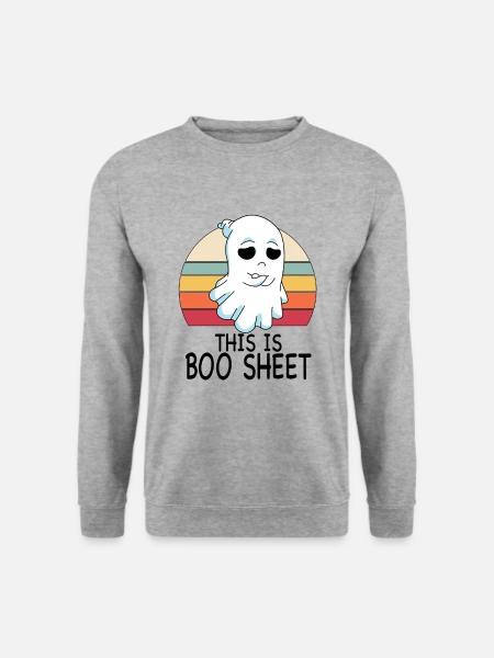 C’est Boo Sheet Ghost Retro Halloween Costume - Sweat-shirt Unisexe - gris chiné