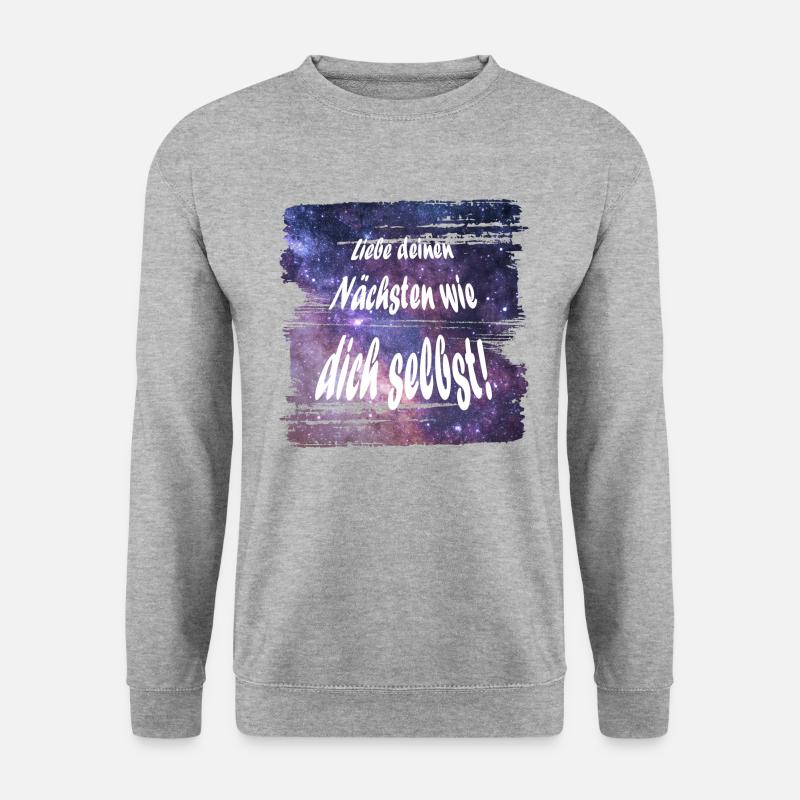 nächstenliebe 1 - Unisex Pullover - Weißgrau meliert