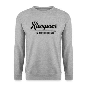 Klempner in Ausbildung Klempnerausbildung Lehrling - Unisex Pullover - Weißgrau meliert - Vorne - Alina (178cm) & Michal (187cm)