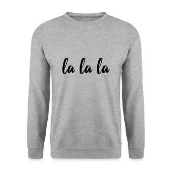 lalala chanson texte chanson chemise cadeau - Sweat-shirt Unisexe - gris chiné - Devant - Alina (178cm) & Michal (187cm)