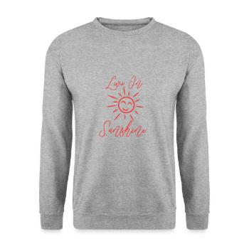 Vivre au soleil // soleil, été, vacances, mer - Sweat-shirt Unisexe - gris chiné - Devant - Alina (178cm) & Michal (187cm)