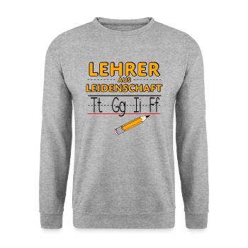 Lehrer Humor tgif lustige Lehrersprüche Geschenk - Unisex Pullover - Weißgrau meliert - Vorne - Alina (178cm) & Michal (187cm)