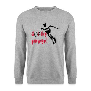 Tennis - Unisex Pullover - Weißgrau meliert - Vorne - Alina (178cm) & Michal (187cm)