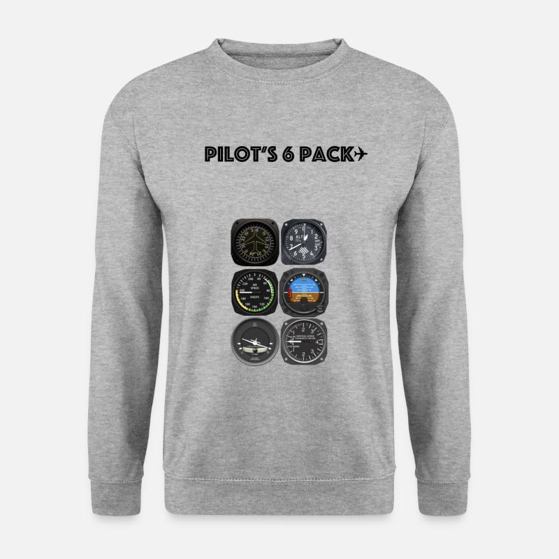Pilot's 6 pack. - Unisex Sweatshirt - salt & pepper
