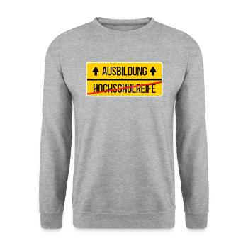 Ausbildung Beginn Ausbildungsstart Schulabschluß - Unisex Pullover - Weißgrau meliert - Vorne - Alina (178cm) & Michal (187cm)