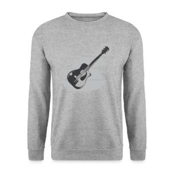 Gitarre Illustration Musiker Gitarrist Western - Unisex Pullover - Weißgrau meliert - Vorne - Alina (178cm) & Michal (187cm)