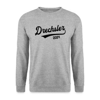 Drechsler 2024 Ausbildung Prüfung Tischler Azubi - Unisex Pullover - Weißgrau meliert - Vorne - Alina (178cm) & Michal (187cm)