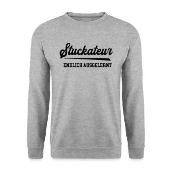 Stuckateur Ausbildung Bestanden Azubi Stukkateur - Unisex Pullover - Weißgrau meliert - Vorne - Alina (178cm) & Michal (187cm)