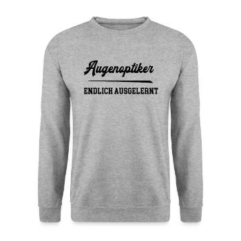 Augenoptiker Ausbildung Bestanden Azubi Augenoptik - Unisex Pullover - Weißgrau meliert - Vorne - Alina (178cm) & Michal (187cm)