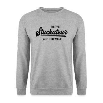 Stuckateur Bester Handwerker Trockenbau Handwerk - Unisex Pullover - Weißgrau meliert - Vorne - Alina (178cm) & Michal (187cm)