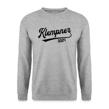 Klempner 2024 Meister Gas Wasser Installateur - Unisex Pullover - Weißgrau meliert - Vorne - Alina (178cm) & Michal (187cm)