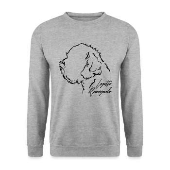 LAGOTTO ROMAGNOLO Profil Hunde Hund Wilsigns - Unisex Pullover - Weißgrau meliert - Vorne - Alina (178cm) & Michal (187cm)