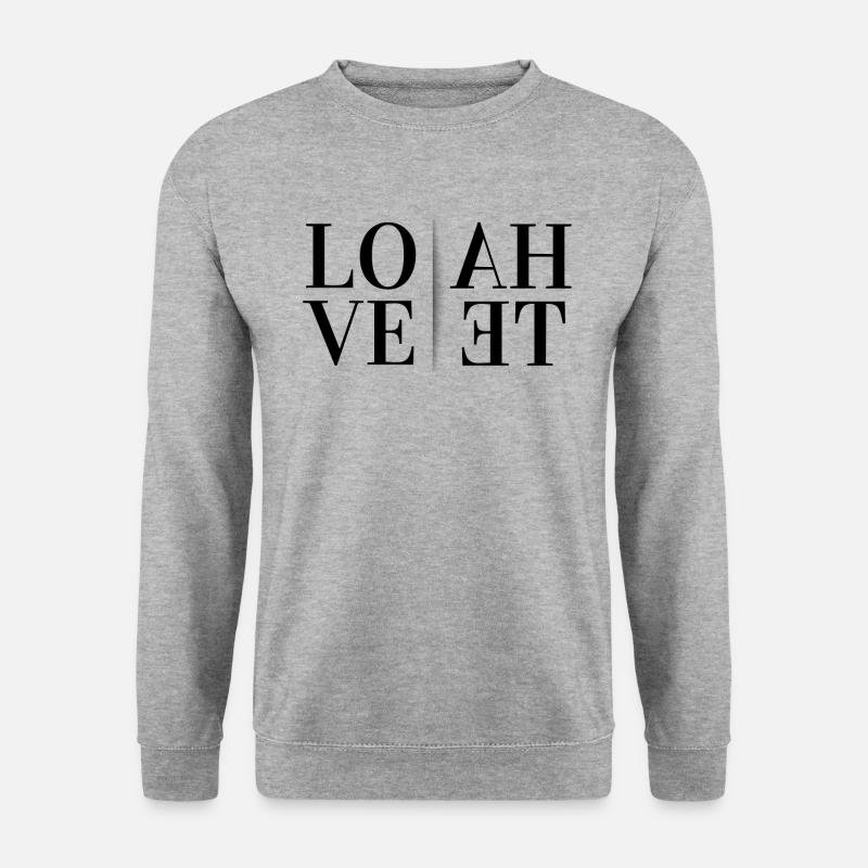 LOVE HATE - Sweat-shirt Unisexe - gris chiné