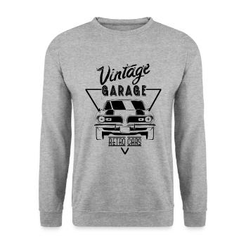 Vintage garage - Muscle car américaine - Sweat-shirt Unisexe - gris chiné - Devant - Alina (178cm) & Michal (187cm)
