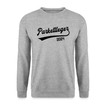 Parkettleger 2024 Beruf Bodenleger Schreinerei - Unisex Pullover - Weißgrau meliert - Vorne - Alina (178cm) & Michal (187cm)