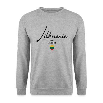 Lithuanian flag, Lithuanian pride - Unisex Sweatshirt - salt & pepper - Front - Alina (178cm) & Michal (187cm)