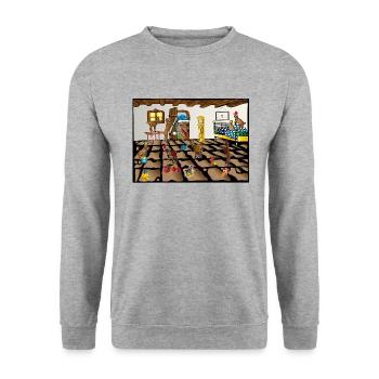The Wolf and the Seven Young Kids - Unisex Sweatshirt - salt & pepper - Front - Alina (178cm) & Michal (187cm)