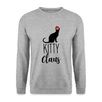Chat de Noël - Sweat-shirt Unisexe - gris chiné - Devant - Alina (178cm) & Michal (187cm)