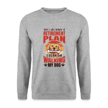 I Plan On Walking My Dog Retirement Plan Retired - Unisex Sweatshirt - salt & pepper - Front - Alina (178cm) & Michal (187cm)