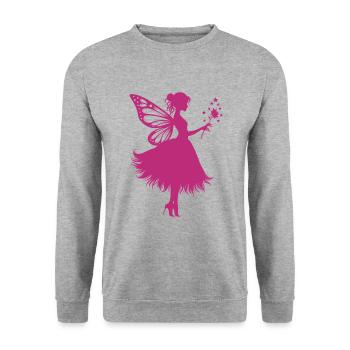 Magical fairy with flower - Unisex Sweatshirt - salt & pepper - Front - Alina (178cm) & Michal (187cm)