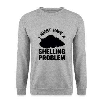 Muschelsammler Shelling Problem - Unisex Pullover - Weißgrau meliert - Vorne - Alina (178cm) & Michal (187cm)