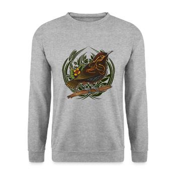 Troglodyte mystique de style celtique - Sweat-shirt Unisexe - gris chiné - Devant - Alina (178cm) & Michal (187cm)