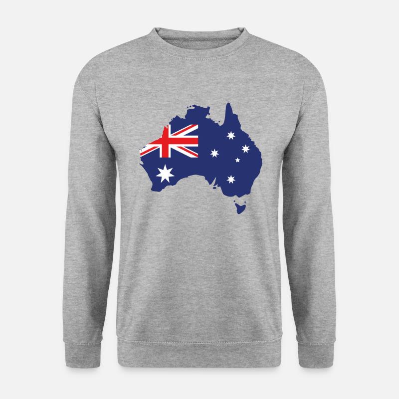 Australia Flag - Unisex Pullover - Weißgrau meliert