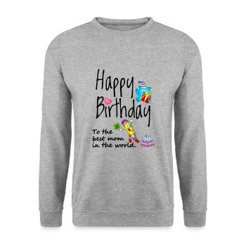 Happy birthday to the best mom - Unisex Sweatshirt - salt & pepper - Front - Alina (178cm) & Michal (187cm)