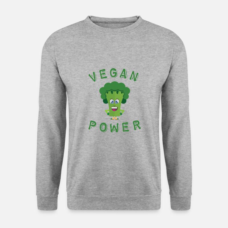 Vegan Power Veganer - Unisex Pullover - Weißgrau meliert