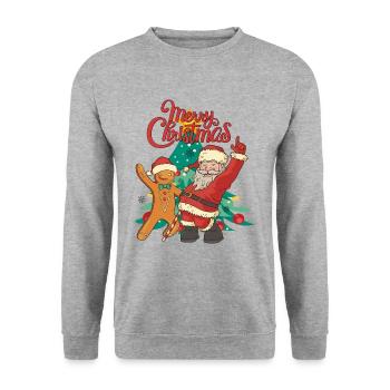 Merry Christmas - Unisex Sweatshirt - salt & pepper - Front - Alina (178cm) & Michal (187cm)