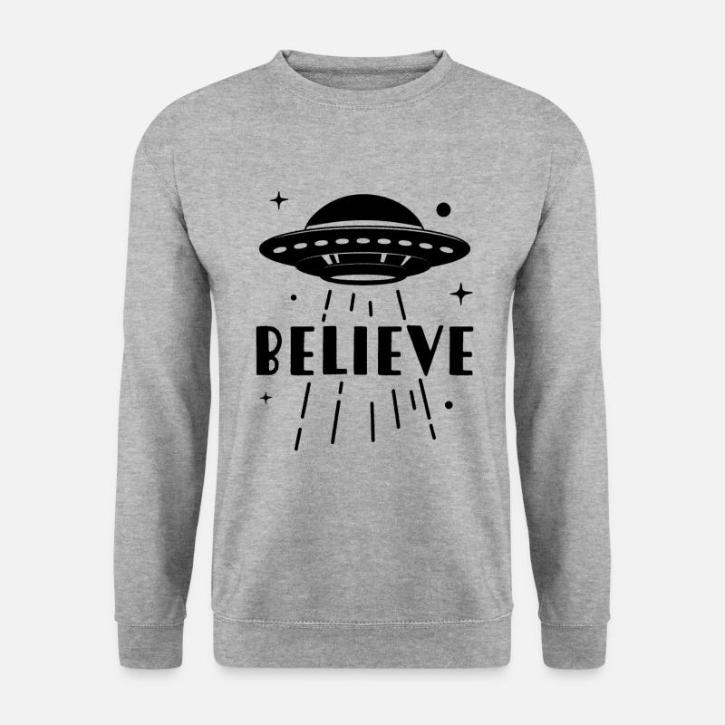 Glaube UFO - Unisex Pullover - Weißgrau meliert