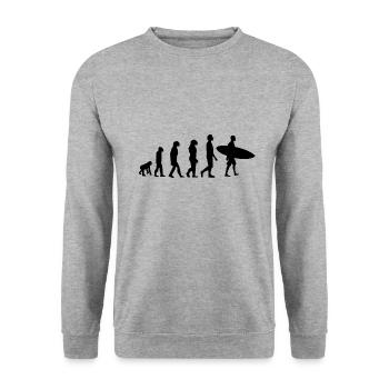 SURF EVOLUTION - SCHWARZ - Unisex Pullover - Weißgrau meliert - Vorne - Alina (178cm) & Michal (187cm)