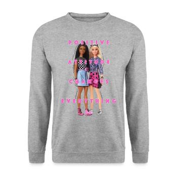 Barbie Et Brooklyn P. A.C. E. - Sweat-shirt Unisexe - gris chiné - Devant - Alina (178cm) & Michal (187cm)