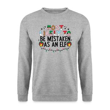 Christmas Most Likely To Be Mistaken As An Elf - Unisex Sweatshirt - salt & pepper - Front - Alina (178cm) & Michal (187cm)