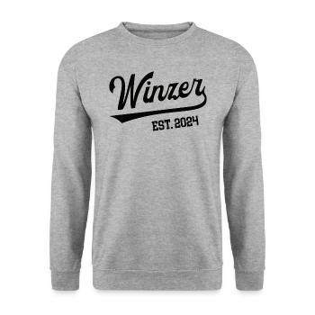 Winzer 2024 Beruf Winzerei Weinbau Weinleser Wein - Unisex Pullover - Weißgrau meliert - Vorne - Alina (178cm) & Michal (187cm)