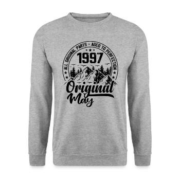 1997 May Original: 27 Years Anniversary Gift - Unisex Sweatshirt - salt & pepper - Front - Alina (178cm) & Michal (187cm)