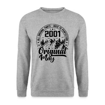 2001 May Original: 23 Years Anniversary Gift - Unisex Sweatshirt - salt & pepper - Front - Alina (178cm) & Michal (187cm)